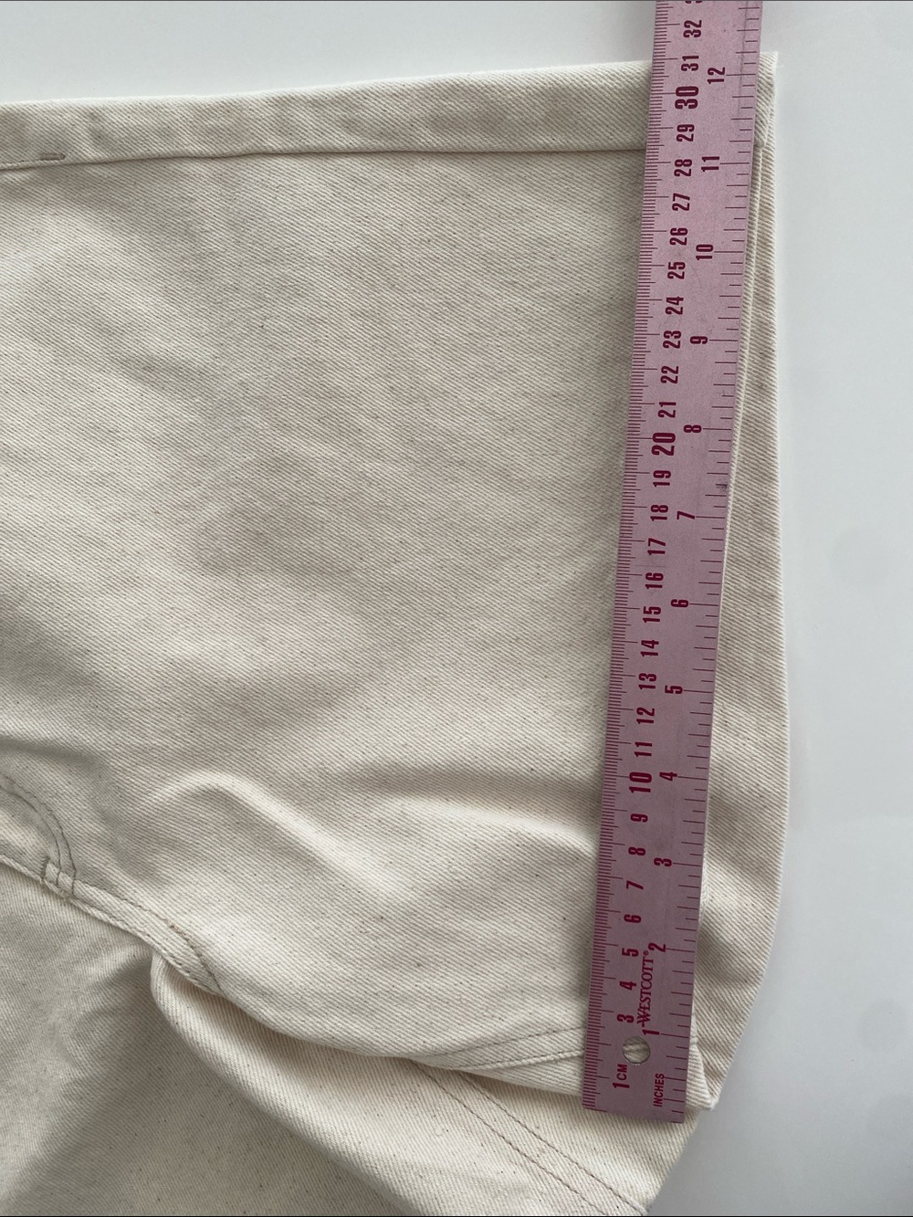 Twik Cream Natural High-Rise Jean Denim A-line Shorts Cream Canvas Size 29 - Picture 9 of 9